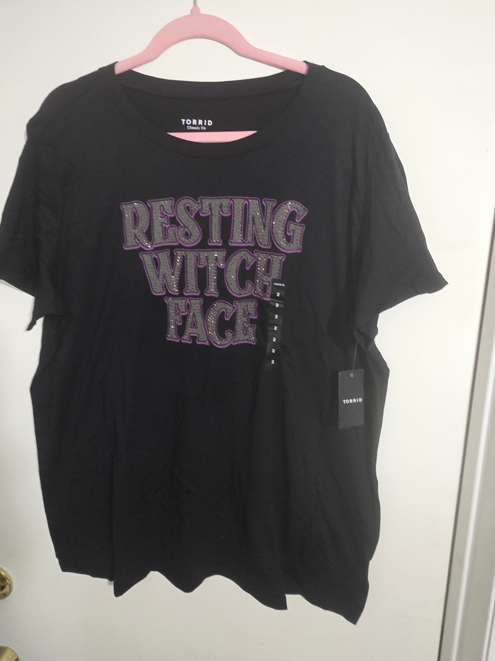 torrid Size 2 Black Short-Sleeve 'Resting Witch Face' Graphic Tee